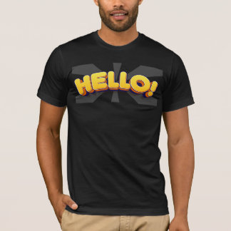 Vibrant 3D Cartoon HELLO! Text Design T-Shirt