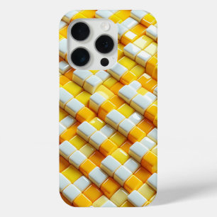 Vibrant 3D Glossy Yellow & White Phone Case Modern