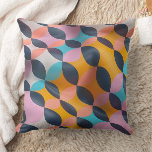 Vibrant 3D Petal Geometry Pattern in Bold Colours Cushion
