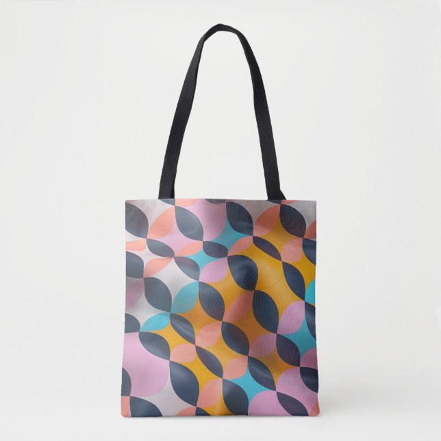 Vibrant 3D Petal Geometry Pattern in Bold Colours Tote Bag (Front)