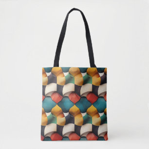 Vibrant 3D Petal Wave Geometric in Bold Colour Tote Bag