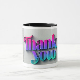 Vibrant 3D Thank You Mug