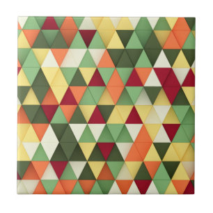 Vibrant 3D Triangle Blocks Tile