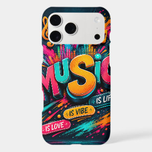 Vibrant 3D Typography Music is Life Paint Splatter