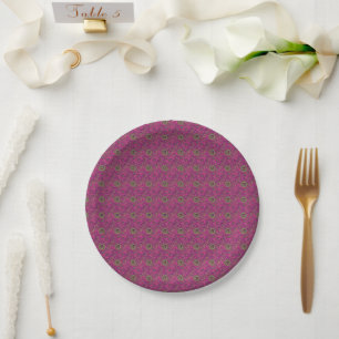 Vibrant 60s Psychedelic Paisley Retro Swirl Paper Plate