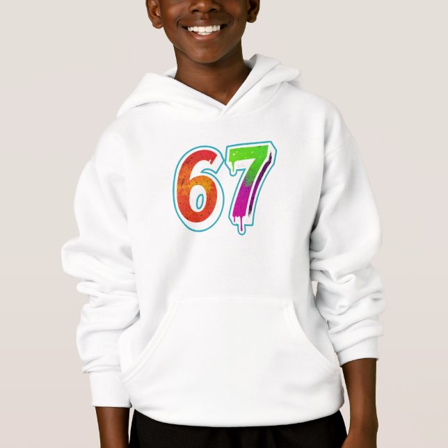  Vibrant 67 Art – Hand-Painted Number Design  (Front)