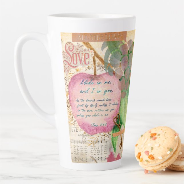 Vibrant Abide in Me Fruitful Faith Art Journal Latte Mug (In Situ)