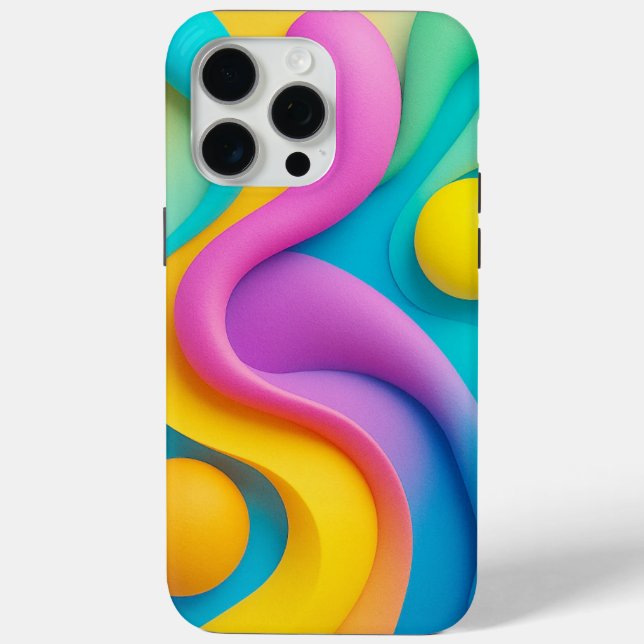 Vibrant Abstract 3D Shapes  Case-Mate iPhone Case (Back)