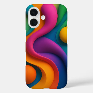 Vibrant Abstract 3D Shapes  iPhone 16 Case
