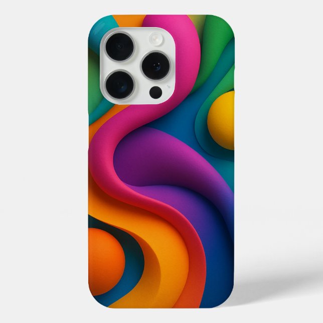 Vibrant Abstract 3D Shapes  Case-Mate iPhone Case (Back)