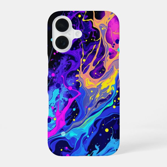 Vibrant Abstract: A Burst of Colour iPhone 16 Case (Back)