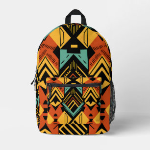Vibrant Abstract African Pattern Printed Backpack