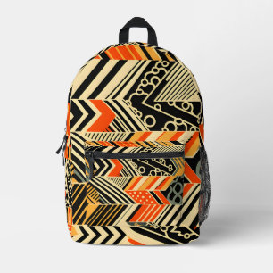 Vibrant Abstract African Pattern Printed Backpack
