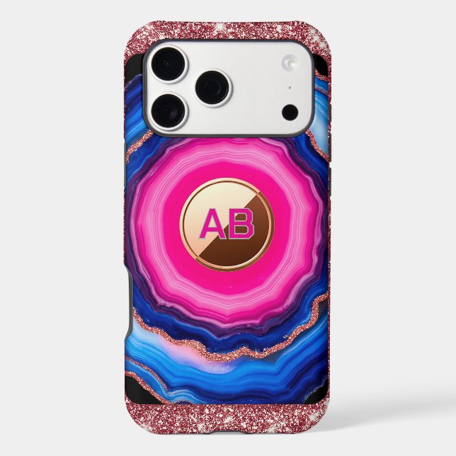 Vibrant Abstract Agate Pattern with Glittering (Back)