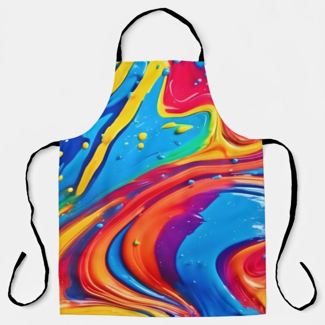 Vibrant Abstract Art Apron (Front)