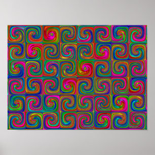 Vibrant Abstract Art Spirals Poster