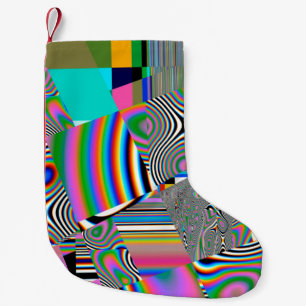 Vibrant abstract background. Colorful pattern. Geo Small Christmas Stocking