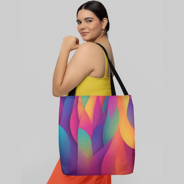 Vibrant abstract background with overlapping curve tote bag (Creator Uploaded)
