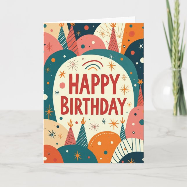 Vibrant Abstract Birthday Card (Front)