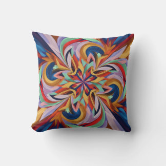 Vibrant Abstract Bloom - Colourful Wall Art Cushion