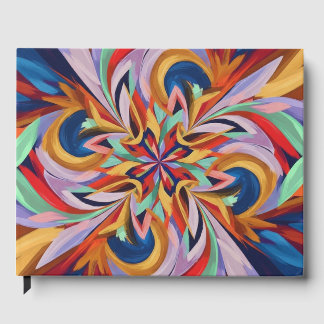 Vibrant Abstract Bloom - Colourful Wall Art Guest Book