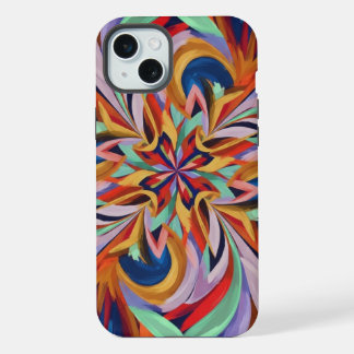 Vibrant Abstract Bloom - Colourful Wall Art iPhone 15 Plus Case
