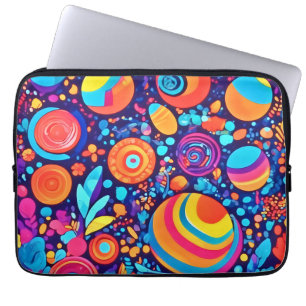 Vibrant Abstract Bubble Universe Laptop Sleeve