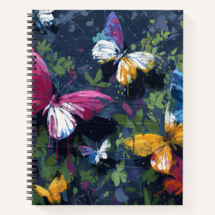 Vibrant Abstract Butterfly Flight (1) Notebook