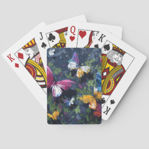 Vibrant Abstract Butterfly Flight (1) Playing Cards