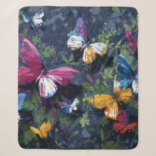 Vibrant Abstract Butterfly Flight (1) Sherpa Blanket
