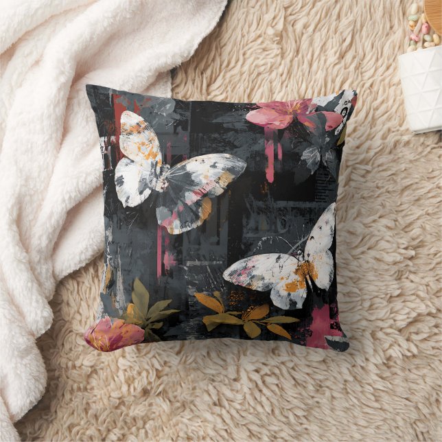 Vibrant Abstract Butterfly Flight (3) Cushion (Blanket)