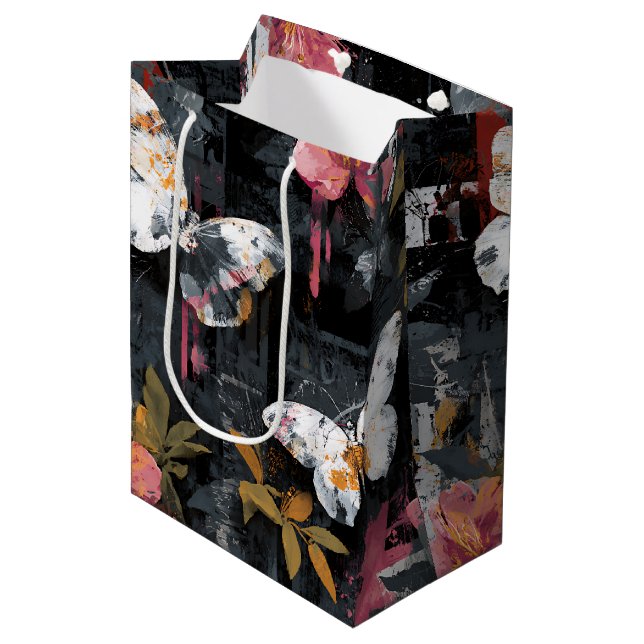 Vibrant Abstract Butterfly Flight (3) Medium Gift Bag (Front Angled)