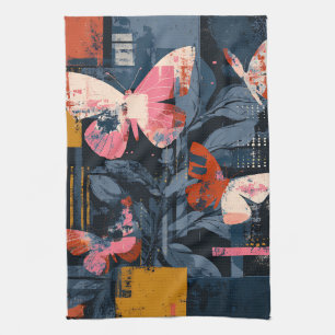 Vibrant Abstract Butterfly Flight (6) Tea Towel