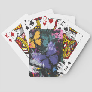 Vibrant Abstract Butterfly Flight (7) Playing Cards
