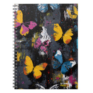 Vibrant Abstract Butterfly Flight (8) Notebook