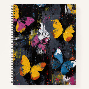 Vibrant Abstract Butterfly Flight (8) Notebook