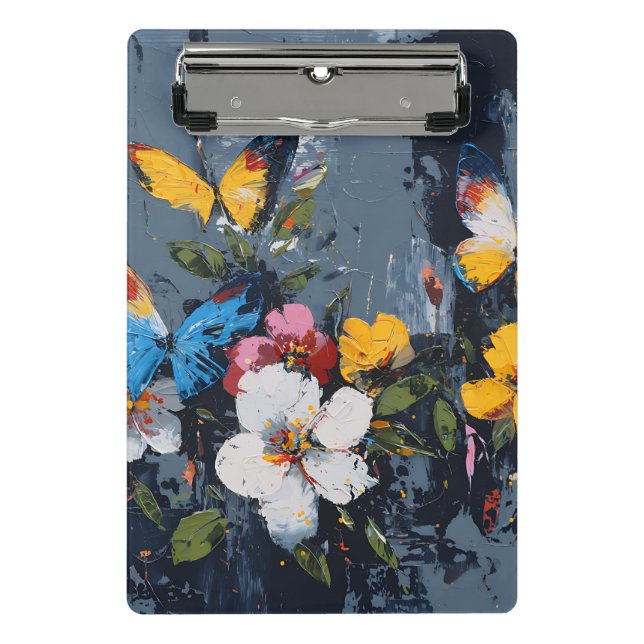 Vibrant Abstract Butterfly Flight (9) Mini Clipboard (Front)