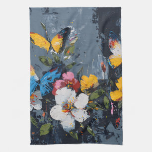 Vibrant Abstract Butterfly Flight (9) Tea Towel