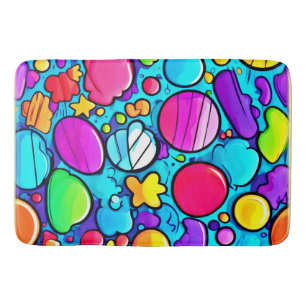 Vibrant Abstract Candyland Bath Mat