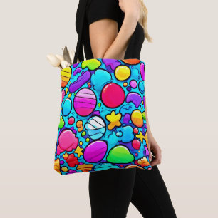 Vibrant Abstract Candyland Tote Bag