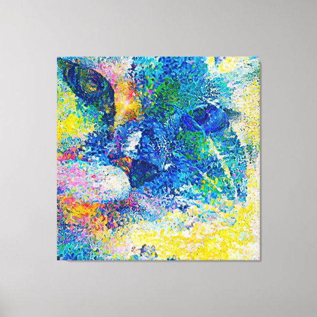 Vibrant Abstract Cat Art Print (Front)