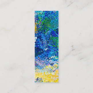 Vibrant Abstract Cat Art Print Bookmark Mini Business Card