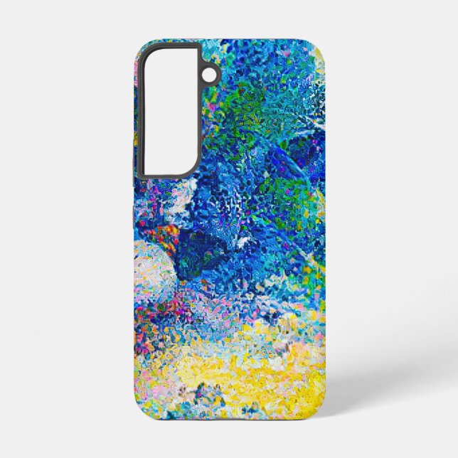 Vibrant Abstract Cat Art Print Samsung Galaxy S22 Case (Back)