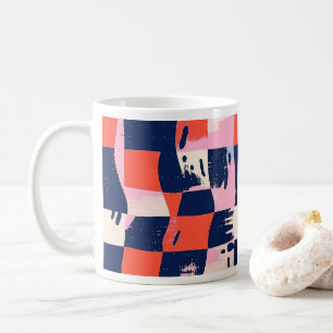 Vibrant Abstract Chequerboard Mug