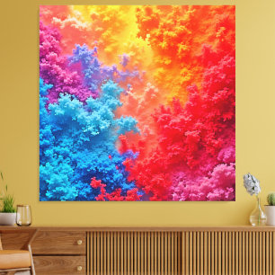 Vibrant Abstract Cloud Hues Canvas Print