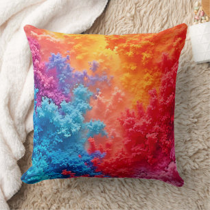 Vibrant Abstract Cloud Hues Cushion