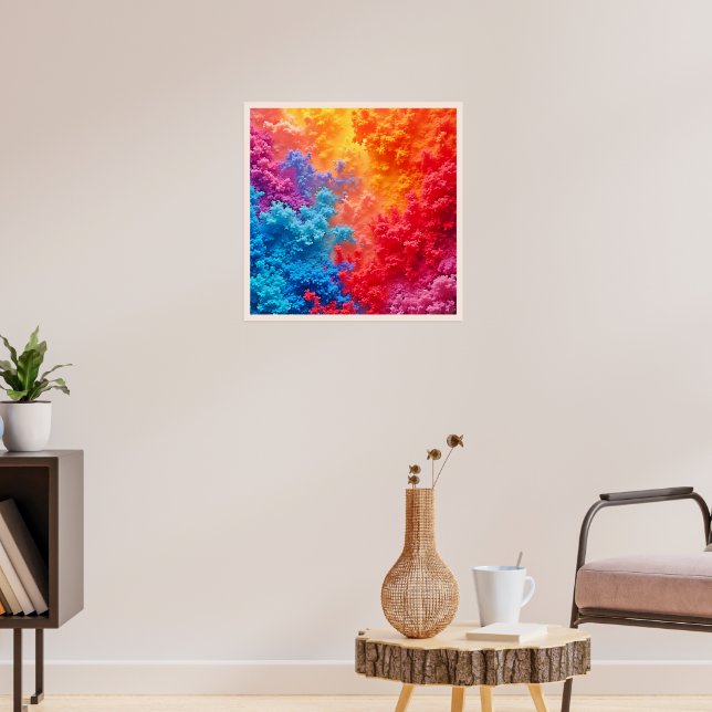 Vibrant Abstract Cloud Hues Poster (Living Room 3)