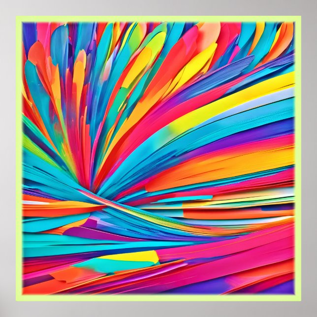 Vibrant Abstract Colour Burst Poster (Front)