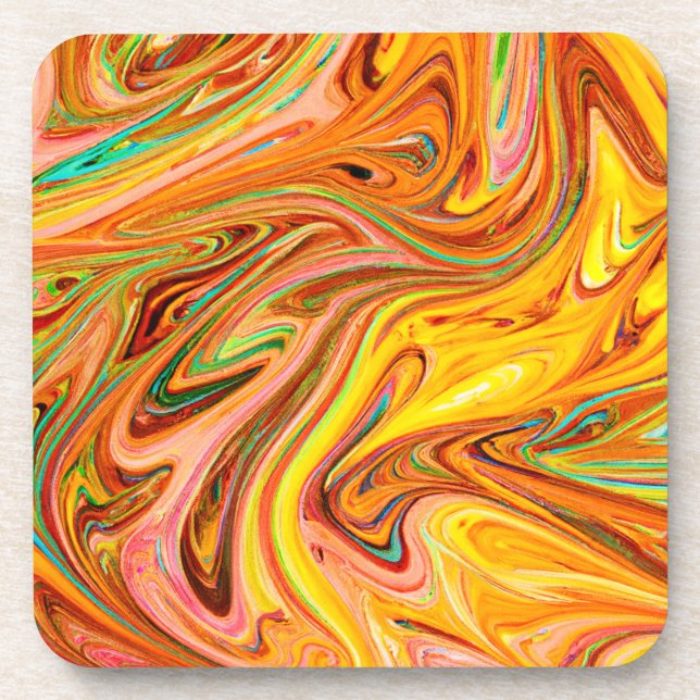 Vibrant Abstract Colour pattern Coaster (Front)