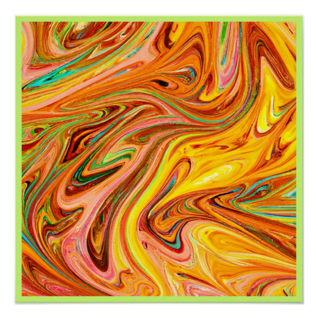 Vibrant Abstract Colour pattern Poster (Front)
